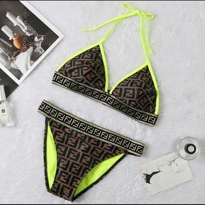 Fendi green 2-piece swimwear